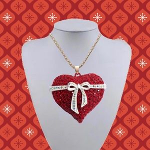 CRYSTAL INLAY HEART MULTICOLORED BOW TIE